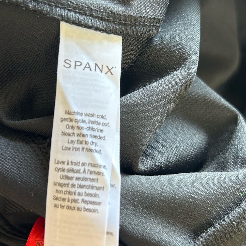 Spanx Micro Rib Knit Control Top Skimmer Leggings in Black Pants Women's Size XL - Picture 12 of 14